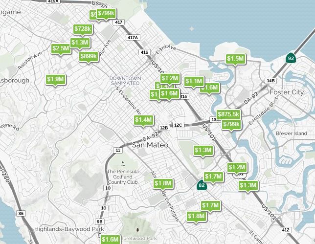 San Mateo CA Map Search IDX 